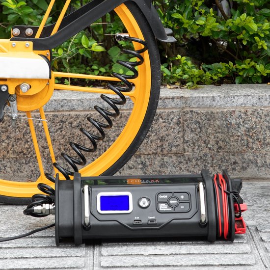 Technaxx TX-193(4999) 10A Batterieladegerät mit Kompressor - Lc Display - LED Beleuchtung - USB - Schwarz
