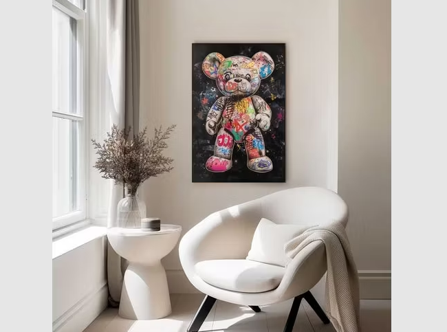 Orange Wallz Wanddekoration - Bär Wandkunst - 90 x 60 cm