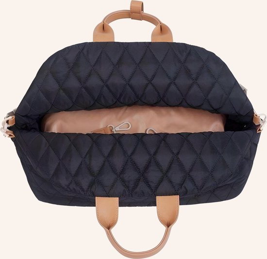 By Cee Cee Carry Bag Dog - Luxus Reisetasche Autositz Hund und Hundekorb in 1 - Schwarz mit Cognac - Hundetasche geeignet für kleine Hunde