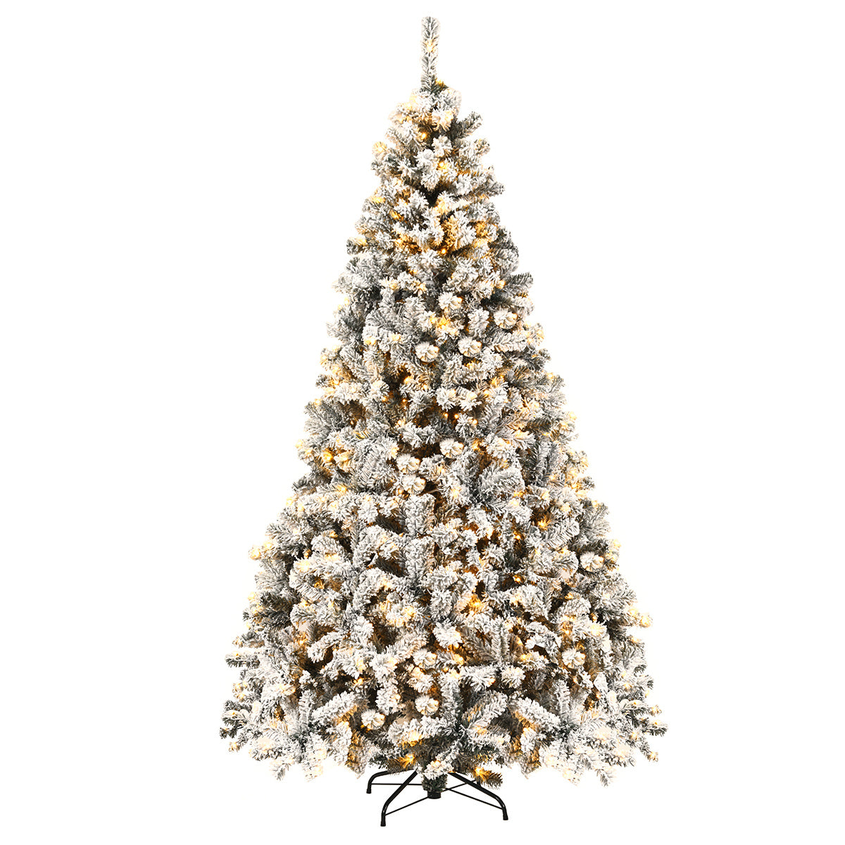 Coast 225 cm künstlicher Weihnachtsbaum mit Schnee und warmweißen LED-Lichtern Weihnachtsbaum PVC-Nadeln