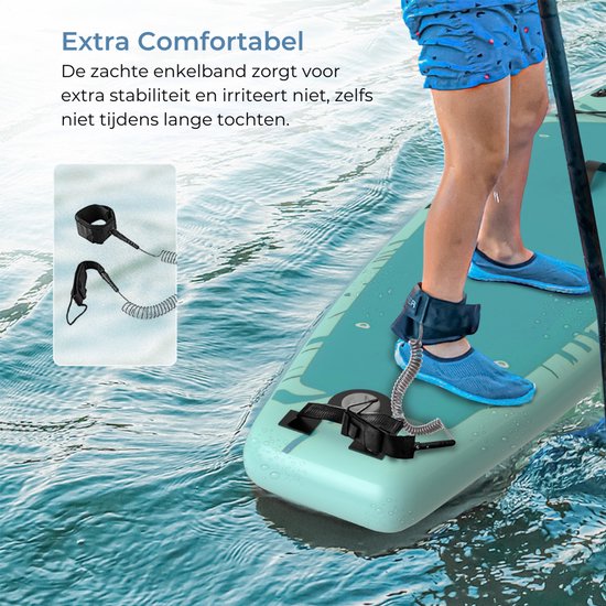 Supper - Sup Board XL - Max 220KG - Aufblasbar - 381 x 81 cm - Türkis