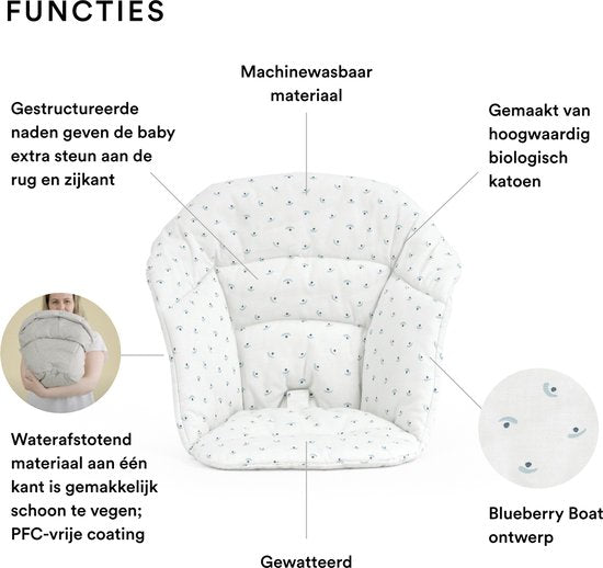 Stokke® Clikk™-Kissen „Blueberry Boat“