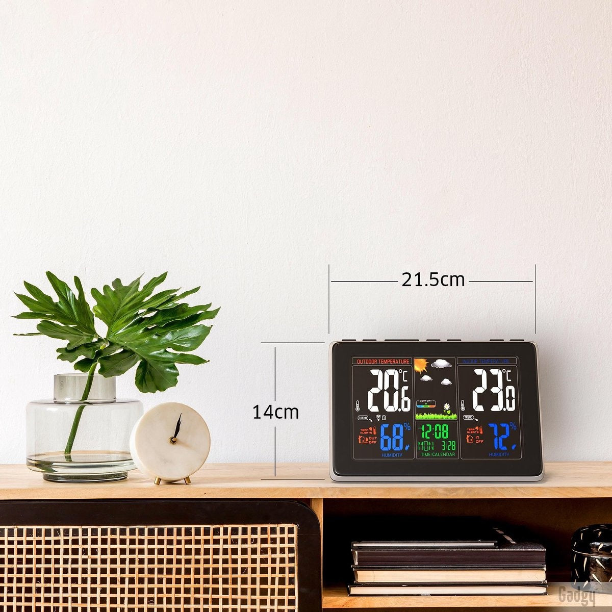 Gadgy Wetterstation für drinnen und draußen - Drahtlose Wetterstation mit Außensensor - Wasserdicht - Digital