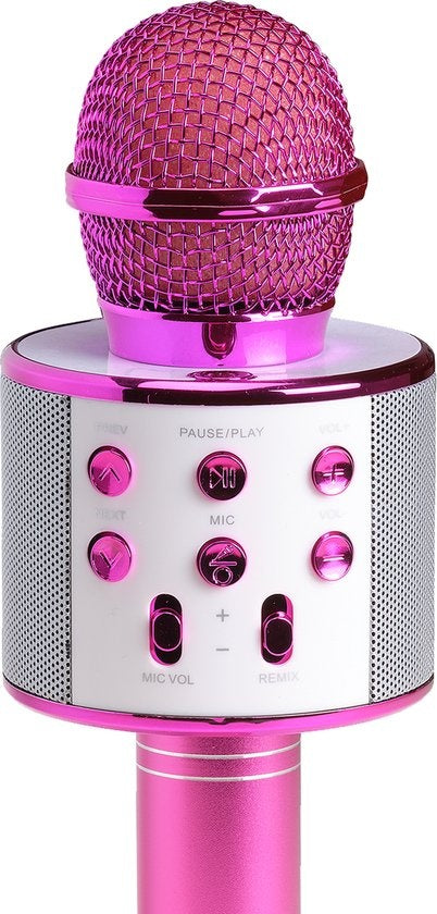 Denver Karaoke-Mikrofon Bluetooth - Drahtlos - Karaoke-Set - Eingebauter Lautsprecher - AUX - MicroSD - KMS20 - Pink