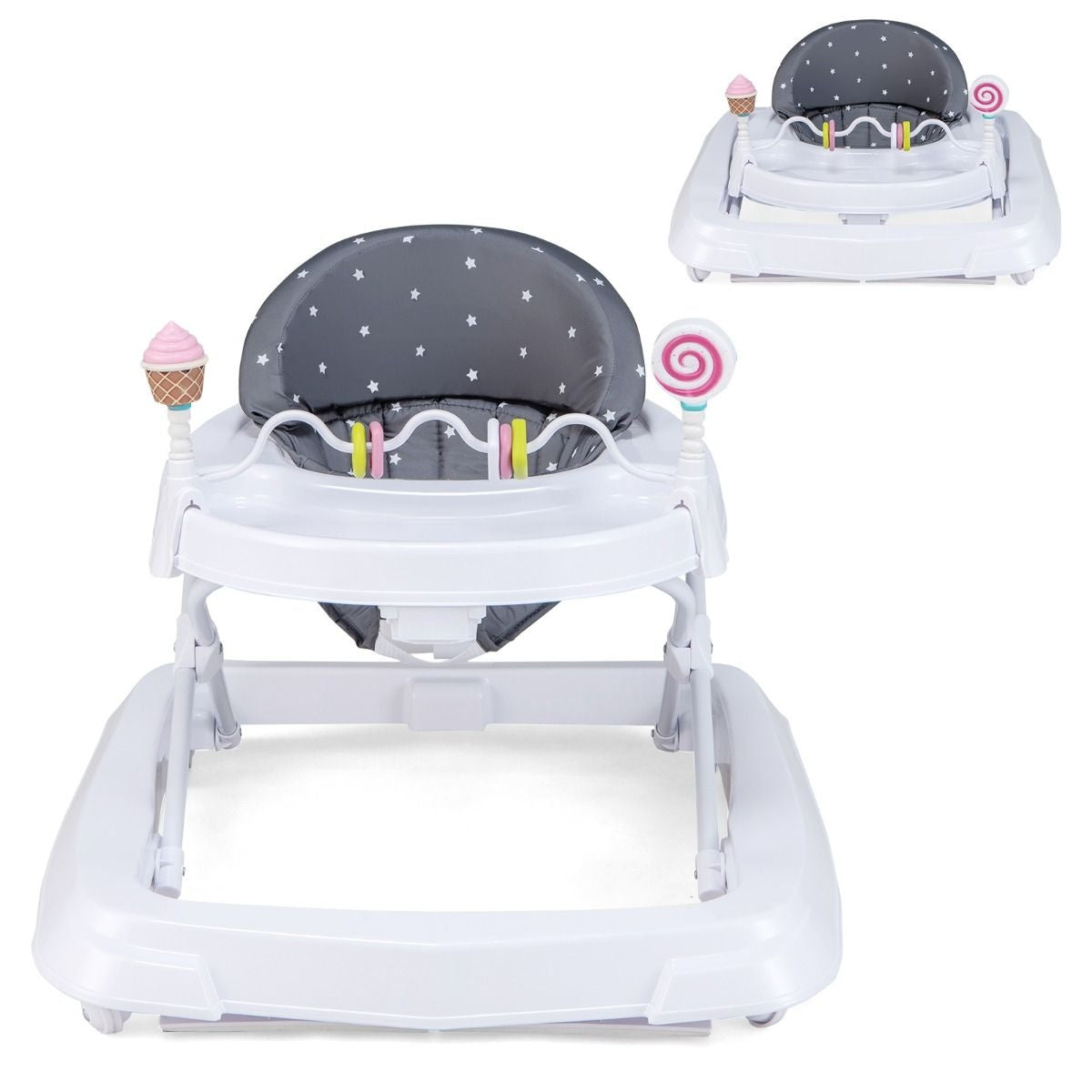 Coast Lauflernhilfe für Babys - verstellbar - abnehmbares Sitzkissen - grau