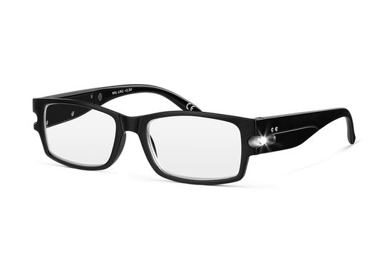Milanoro – Praktische Lesebrille mit integrierten LED-Leuchten – Stärke +2