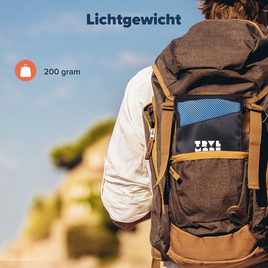 TRVLMORE Mikrofaser-Reisehandtuch-Set - 2 Stück - Klein (40 x 80 cm) & Groß (76 x 150 cm) - Mikrofaser - Blau