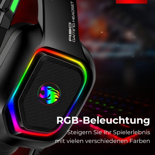 URGOODS - Pro Gaming Headset - mit Mikrofon - 7.1 Surround Sound für PS4, PS5, Xbox One, Xbox Series und PC - Schwarz