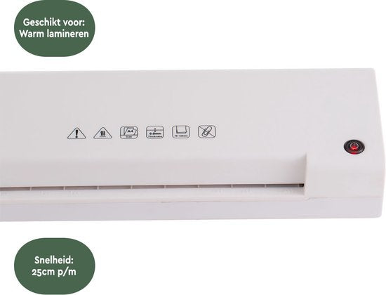 BRASQ Laminator A3 Weiß - Laminiermaschine - Laminator - Weichmacher - bis zu 125 Mikrometer pro Blatt