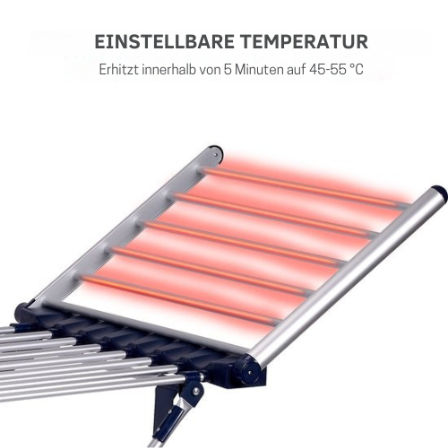 Dirt Devil - Elektrischer Wäscheständer mit Heizung - 230W - 147x54x94 cm - Aluminium - Grau