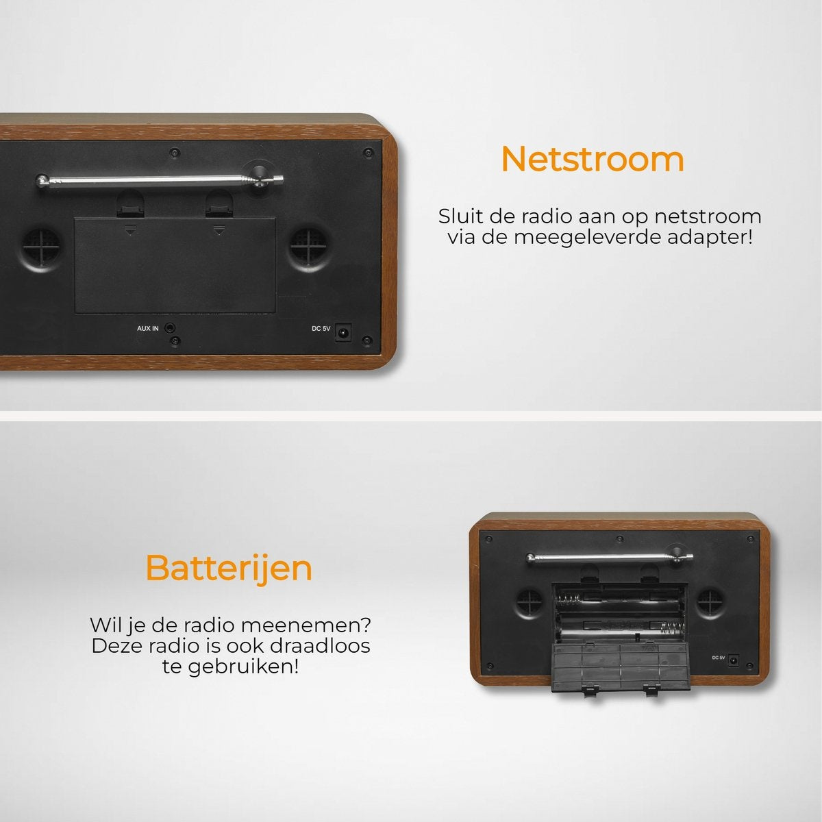 Denver - DAB-Radio - Retro-Radio - DAB+/ FM-Radio - Bluetooth - Holz