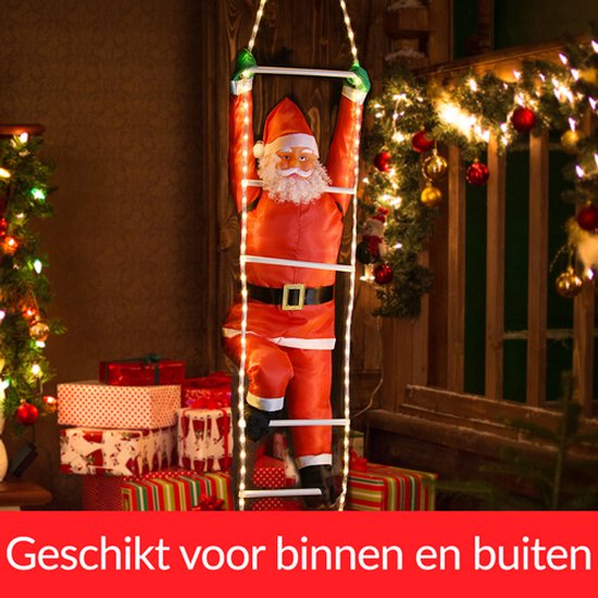 Weihnachtsmann auf Strickleiter - LED