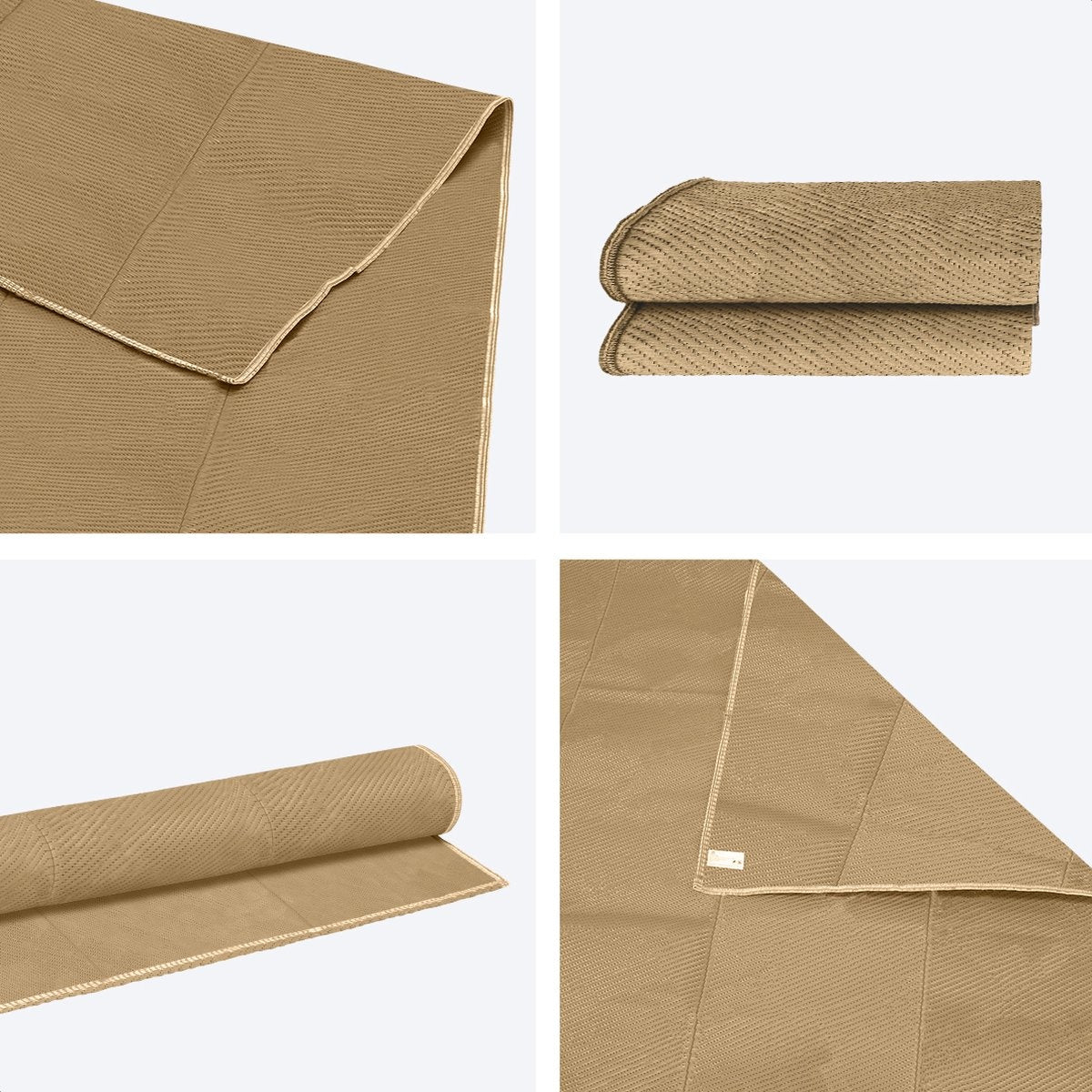LifeGoods Outdoor-Teppich - 183x290CM - Gartenteppich - Inkl. Tragetasche - Beige