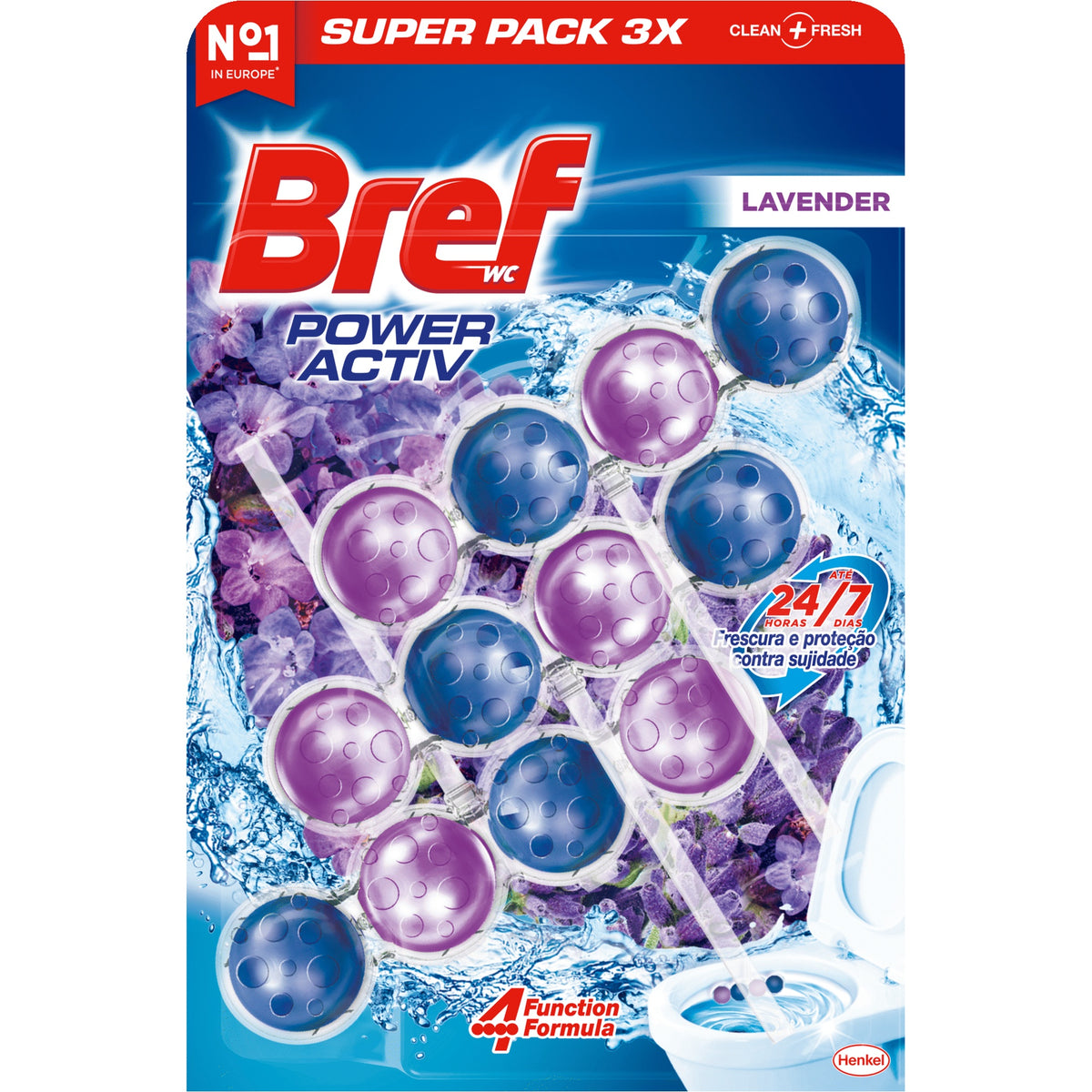 Bref Purple Activ Toilettenblock – Lavendel – 3 Stück