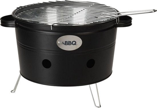 Tragbarer Grill – Park, Strand, Balkon – Höhe 200 Zentimeter – Mattschwarz – 2 Griffe