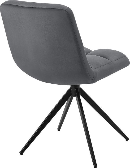 Esszimmerstuhl / Drehstuhl Dallas - 2er-Set - Dunkelgrau - Metallgestell