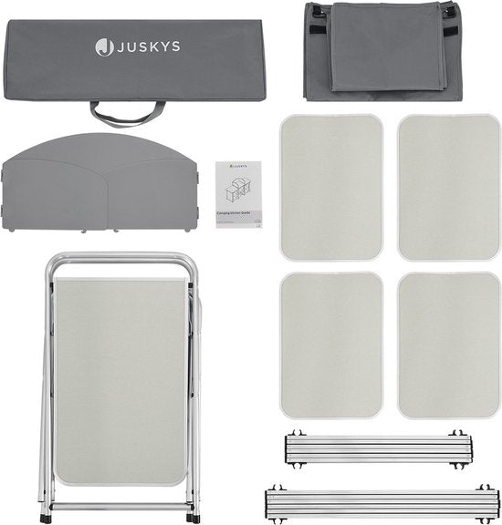 Große faltbare Campingküche Garda - 175 x 40 x 111 cm - Grau