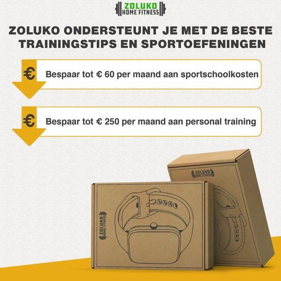 Zoluko Smartwatch für Männer & Frauen - Sportuhr mit Fitness-Tracker - Schrittzähler Uhr - Fitness Uhr - Smartwatch Android - Smartwatch iOS - Schwarz
