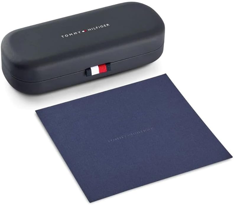 Tommy Hilfiger TH1556/S Rechteckige Sonnenbrille – Blau/Rot/Weißer Rahmen – Blaue UV400-Gläser aus Polycarbonat