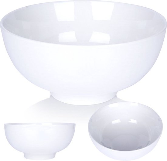 Schale aus weißem Porzellan, 20 cm, 1,6 l – Obstschale – Servierplatte – kleine Schale