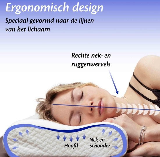 EL Life Orthopädisches Kissen gegen Nackenschmerzen - Ergonomisches Memory Foam Kissen - 55 x 35 cm