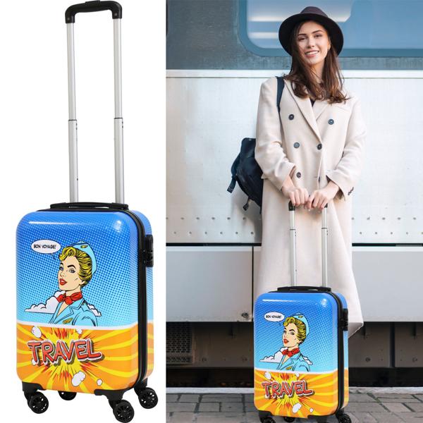 Excellent Houseware - Handgepäckkoffer - inkl. Zahlenschloss und Packriemen - 27 Liter - 32,5 x 21 x 45 cm - gemischte Farben