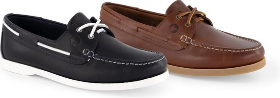 Travelin' Exmouth Men - Schnürbare Ledermokassins - Größe 42 - Stiefelschuh - Braunes Leder