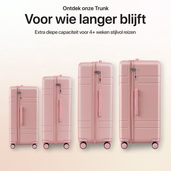 SKYCASES Classic Heritage - Großer Reisekoffer - TSA-Schloss - 76x52x30 cm - 100L - XL Rollkoffer - 360° geräuschlose Rollen - Leichtgewicht - Trolley - Pink