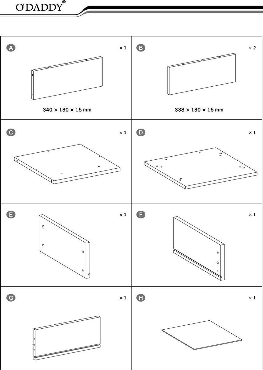 O'DADDY® Nachttische industrial - Beistelltisch - Nachttisch mit Schublade - 40 x 40 x 55 cm - schwarz/dunkelgrau