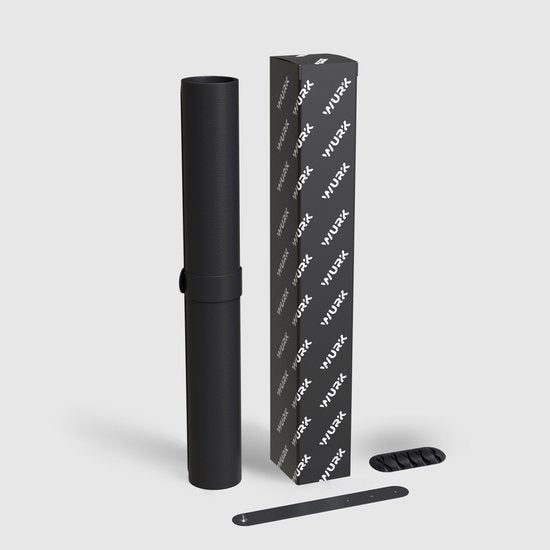 WURK Professional Schreibtischunterlage Kunstleder - Schreibtisch-Organizer - Schreibtischzubehör - Mauspad XXL- Inklusive Kabelclip - 120x60 - Schwarz