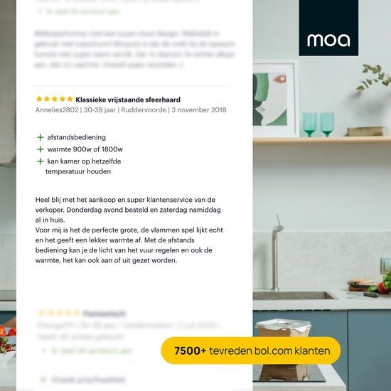 MOA Elektrokamin - Atmosphäre Kamin Classic - Heizung - Ofen - Freistehend - Weiß - ES180W