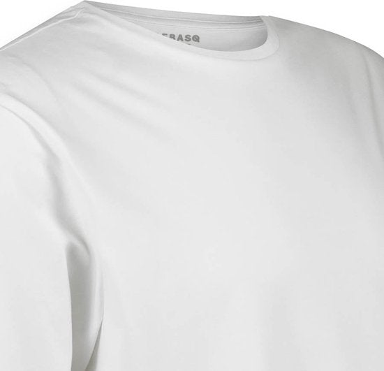 LEBASQ - Miles' T-Shirt für Männer - 3er Pack - mit Rundhalsausschnitt - Extra lang - als Unterhemd geeignet - Weiß - L - Baumwolle