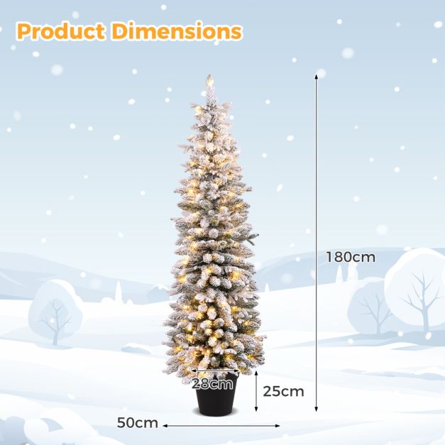 costway Künstlicher Weihnachtsbaum mit Beleuchtung - 180 cm - 140 LED-Lichter