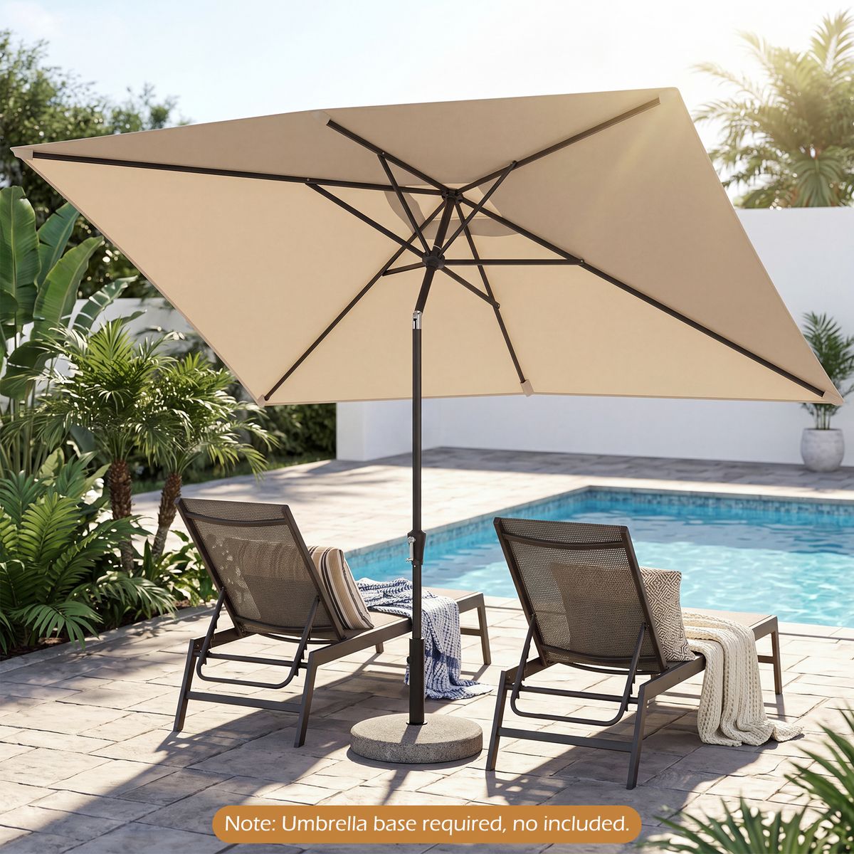 Coast-Sonnenschirm – verstellbarer Neigungswinkel – rechteckig 3 x 2 m – beige