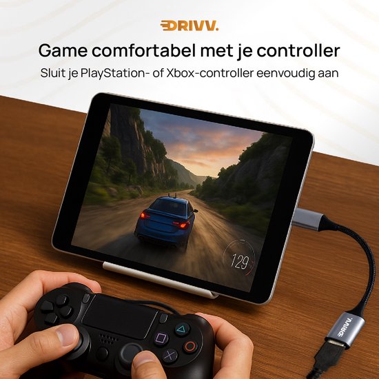 Drivv. USB-C-auf-USB-A-OTG-Adapter – USB-C-auf-USB-Konverter – USB-C-Adapter – Laptop – Smartphone – Grau