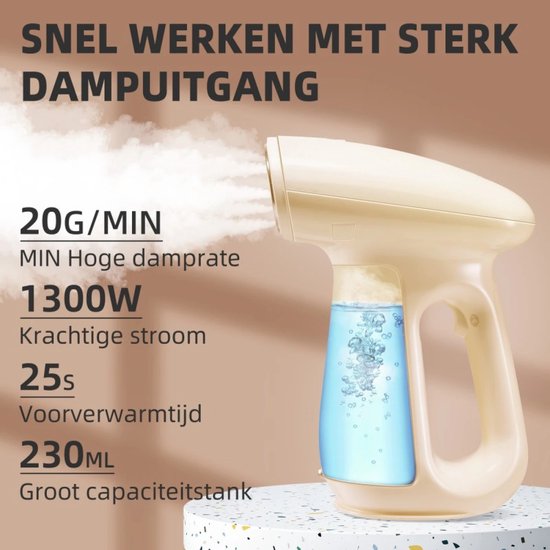 Bear Kleiderdampfer 1300 W – Tragbarer Handdampfer mit Aroma-Option – 230 ml Tank – Schnelle Aufheizung & kräftiger Dampf – Für alle Stoffe