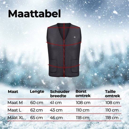 Beheizter Bodywarmer - Elektrisch beheizt - USB wiederaufladbar - 3 Stufen - Größe L - Frauen / Männer