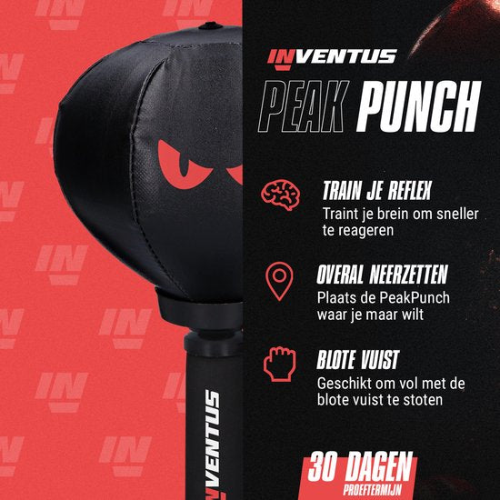 Inventus Boxing Ball PeakPunch - Mit Saugnapf - Mini Boxing Pole - Anti Stress - Gaming Zubehör - Weihnachtsgeschenk - Boxing Reflex Stress Ball - Kinder und Erwachsene - Schwarz