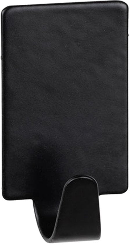 Wenko Wandhaken, rechteckig, 4er-Set – Schwarz – Selbstklebend