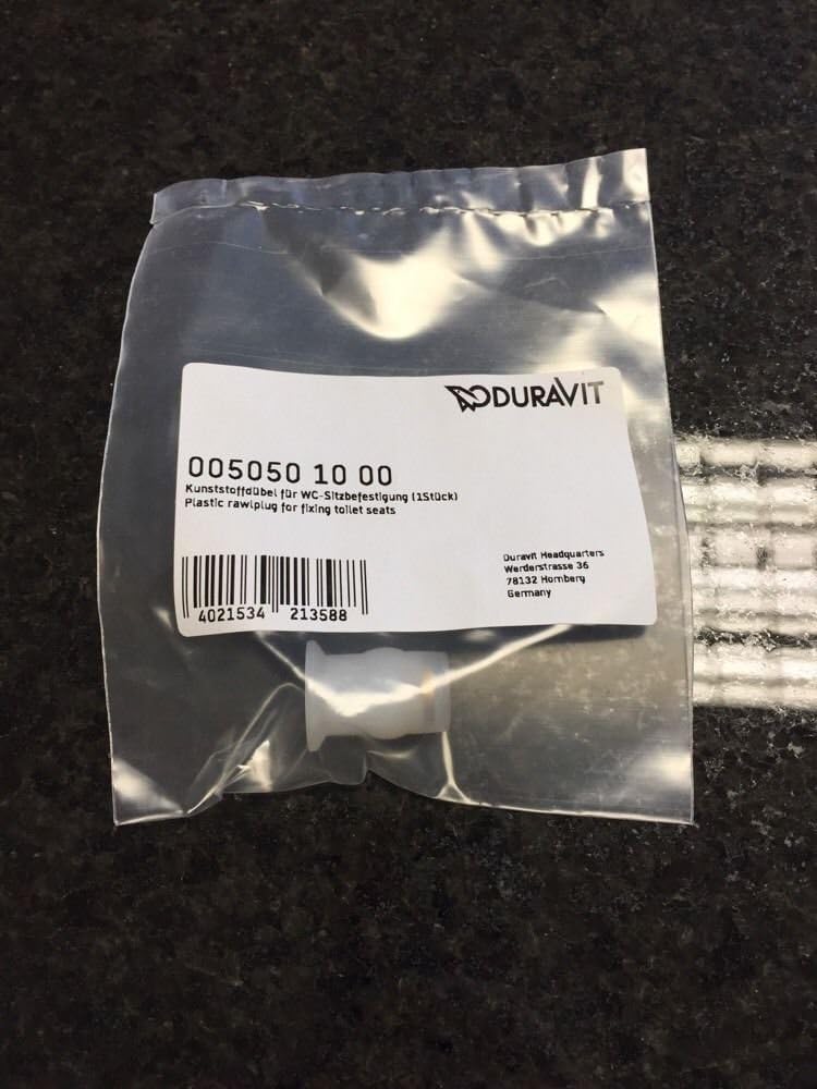 Duravit Dübel zur Befestigung von Toilettensitzen – 2,5 x 2 x 2 cm – Weiß/transparent