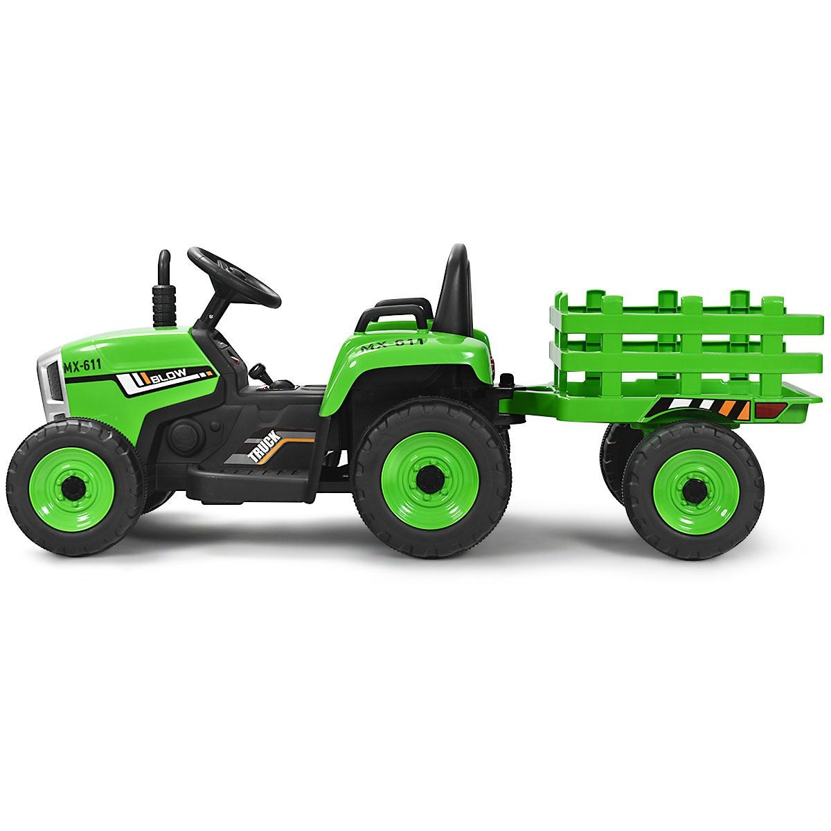 Coast Kindertraktor mit Anhänger - 3 Gänge 12V - Grün