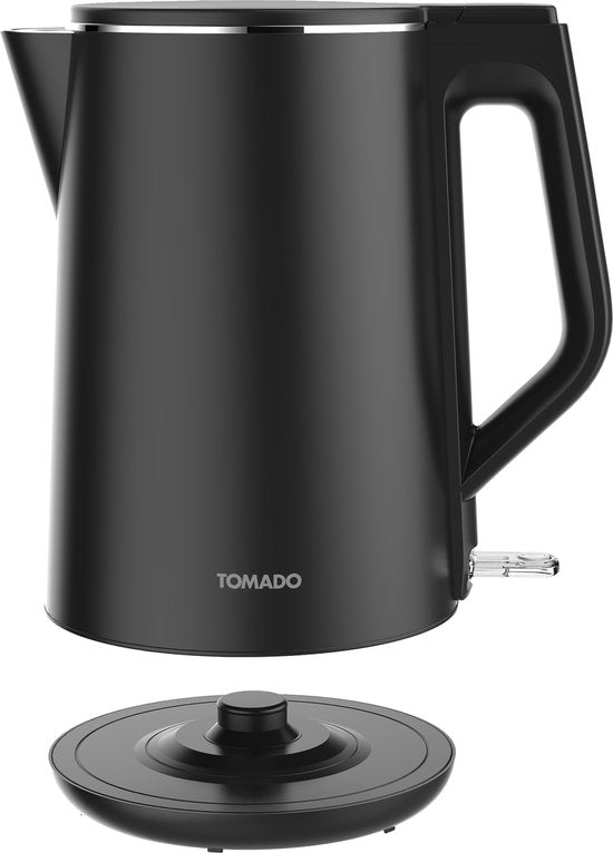 Tomado TWK1708B - Wasserkocher - 1,7 Liter - Doppelwandig - 2200 Watt - BPA-frei - Mattschwarz