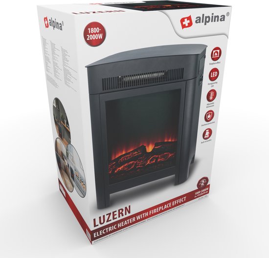 alpina Elektrokamin Luzern - mit realistischem Flammeneffekt - 1800-2000 Watt