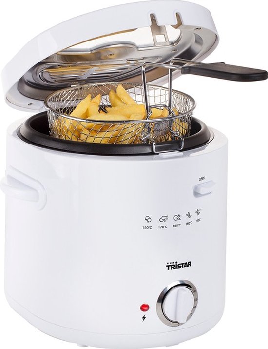 Tristar Fritteuse 1,5 Liter – FR-6941 – Fritteuse 1000 W – Antihaftbeschichtung – Weiß