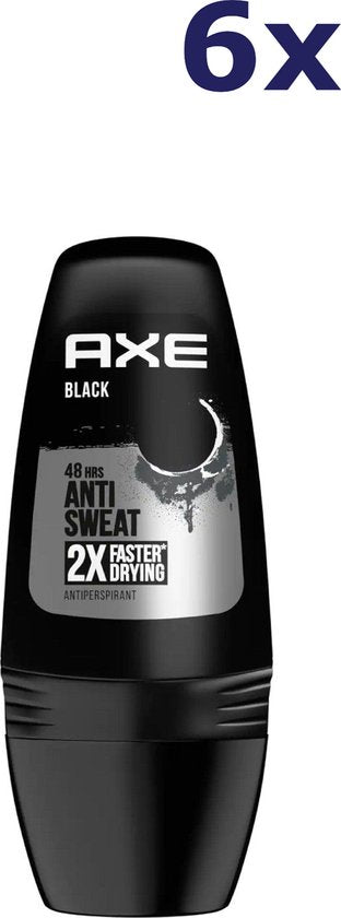 Axe Deodorant Men – Roll-On – Schwarz – 6 x 50 ml – Vorteilspackung