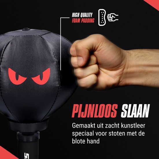 Inventus Boxing Ball PeakPunch - Mit Saugnapf - Mini Boxing Pole - Anti Stress - Gaming Zubehör - Weihnachtsgeschenk - Boxing Reflex Stress Ball - Kinder und Erwachsene - Schwarz