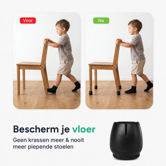 Stuhlfußschutz – 32 Stück – Socken – Stuhlfußkappen – Filzgleiter – Stuhlkappen – Stuhlfilzgleiter – Stuhl – Rund – Schutz für Stuhlbeine – Kappen – Söckchen – Filz