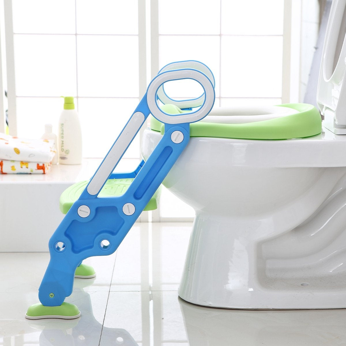 LifeGoods Toilettensitzverkleinerer - Töpfchen Kleinkind - 2 bis 7 Jahre - Grün/Blau