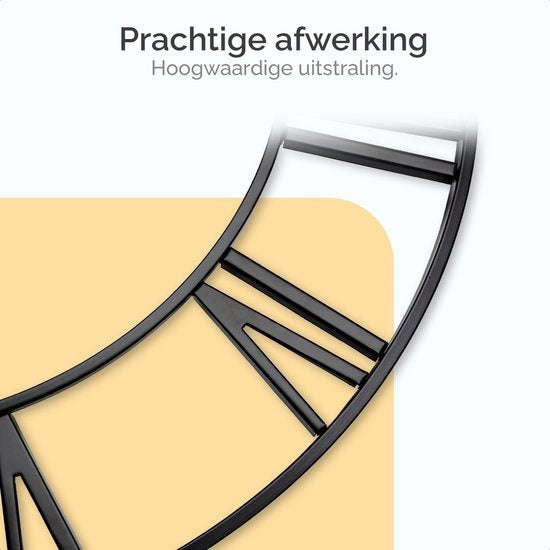 Goliving - Wanduhr - Geräuschloses Uhrwerk - Metall - Ø 40cm - Schwarz