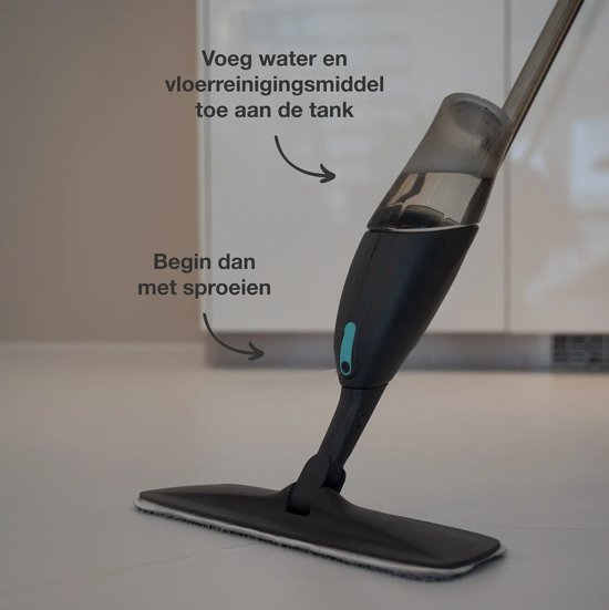 Achaté© - Floor Wiper - Reinigungswischsystem - Bodenwischer mit Sprühfunktion - Inkl. 5 losen Mikrofasertüchern